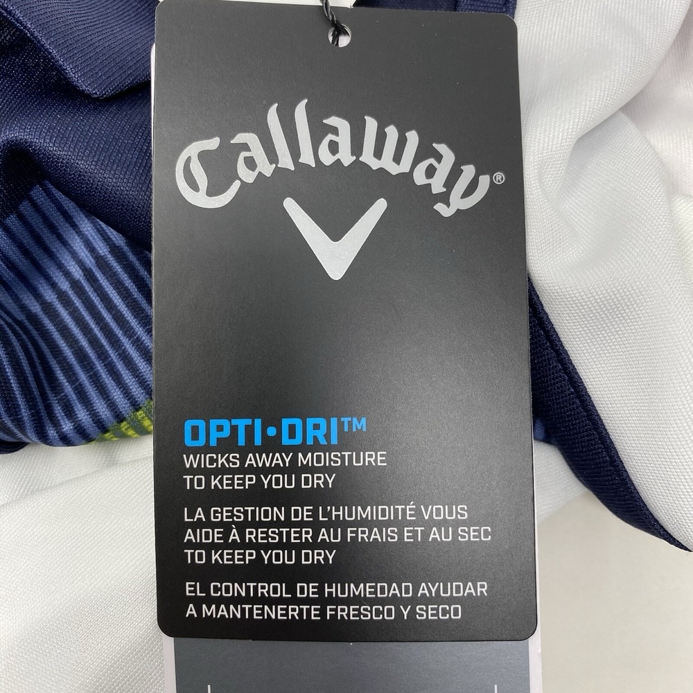 Callaway Golf Dress Womens Large White Navy Striped Sleeveless Opti-Dri UPF 50 - Picture 5 of 7